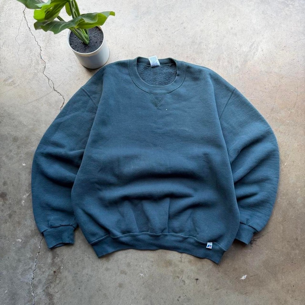 Vintage 90s Russell Athletic aqua green Crewneck Sweatshirt size‎ L